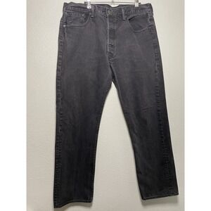 Levis 501 Original Jeans 100% Cotton Lived‎ In Black Button Fly Men 38x32